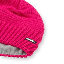 Polar Bear Winter Hat (Beanie) Trop Knit Pattern Merino Wool - magenta - 1 piece