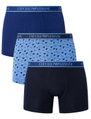 Emporio Armani Unterwäsche Boxershorts Stretch Cotton blau/dunkelblau gemustert Herren - 3 Stück