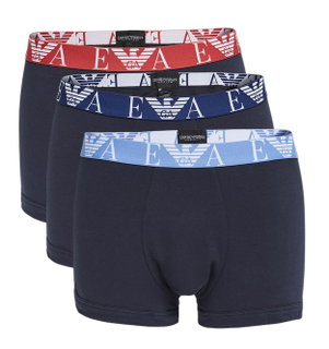 Emporio Armani Underwear Boxer Shorts Trunk Stretch Cotton Navy Blue Men's - 3 Pieces