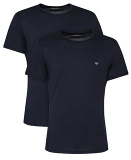 Emporio Armani Shirt Crew Neck (Baumwolle) Unterwäsche navyblau Herren - 2er Pack