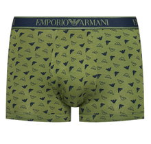 Emporio Armani Unterwäsche Boxershorts Trunk Cotton dunkelblau/grün gemustert Herren - 3 Stück