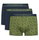 Emporio Armani Unterwäsche Boxershorts Trunk Cotton dunkelblau/grün gemustert Herren - 3 Stück