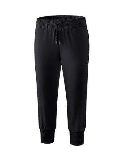 Erima Traininghose 3/4 Pant (100% Polyester, seitliche Reißverschlusstaschen) schwarz Damen
