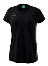 Erima Leisure Shirt Essential Team - soft cotton blend, classic cut - black/grey Women