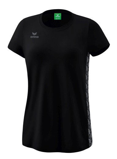 Erima Freizeit-Shirt Essential Team - weicher Baumwollmix, klassischer Schnitt - schwarz/grau Damen
