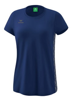 Erima Leisure Shirt Essential Team - soft cotton blend, classic cut - navy blue/grey Women