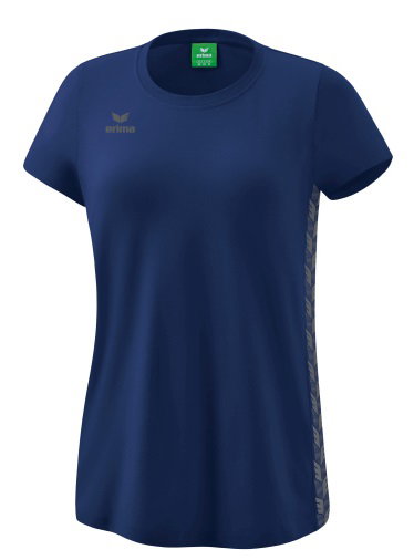 Erima Freizeit-Shirt Essential Team - weicher Baumwollmix, klassischer Schnitt - navyblau/grau Damen