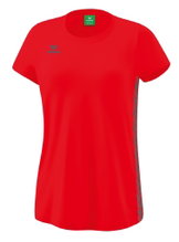 Erima Leisure Shirt Essential Team - soft cotton blend, classic cut - red/grey Women