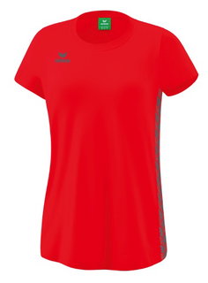 Erima Leisure Shirt Essential Team - soft cotton blend, classic cut - red/grey Women