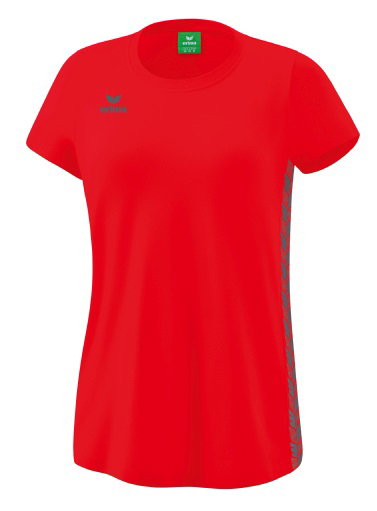 Erima Freizeit-Shirt Essential Team - weicher Baumwollmix, klassischer Schnitt - rot/grau Damen