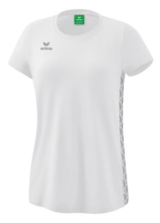 Erima Leisure Shirt Essential Team - soft cotton blend, classic cut - white/grey Women