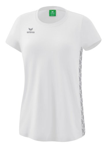 Erima Freizeit-Shirt Essential Team - weicher Baumwollmix, klassischer Schnitt - weiss/grau Damen