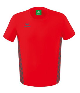 Erima Freizeit-Tshirt Essential Team - weicher Baumwollmix, klassischer Schnitt - rot/grau Jungen