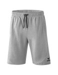 Erima Freizeithose Essential Sweatshorts kurz - weicher Baumwollmix, leichter Stretch - hellgrau/schwarz Herren
