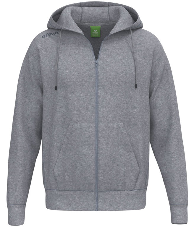 Erima Kapuzenpullover TS Hoodie Full Zip (Mischgewebe) hellgrau Herren