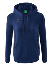 Erima Hoodie Essential Team (soft cotton, ribbed cuffs) navy blue/grey Women