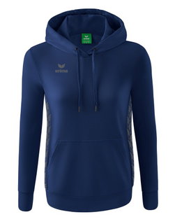 Erima Kapuzenpullover Essential Team (weiche Baumwolle, Rippbündchen) navyblau/grau Damen