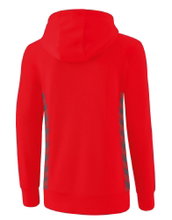 Erima Hooded Sweatshirt Essential Team (soft cotton, ribbed cuffs) red/grey Women