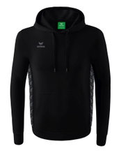Erima Hooded Sweatshirt Essential Team Hooded Sweat (soft cotton, ribbed cuffs) black/gray Boys