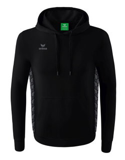 Erima Kapuzenpullover Essential Team Kapuzensweat (weiche Baumwolle, Rippbündchen) schwarz/grau Jungen