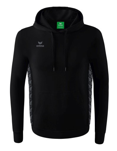 Erima Hooded Sweatshirt Essential Team Hooded Sweat (soft cotton, ribbed cuffs) black/gray Boys