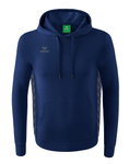 Erima Kapuzenpullover Essential Team Kapuzensweat (weiche Baumwolle, Rippbündchen) navyblau/grau Jungen