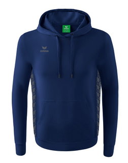 Erima Kapuzenpullover Essential Team Kapuzensweat (weiche Baumwolle, Rippbündchen) navyblau/grau Jungen