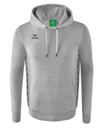 Erima Kapuzenpullover Essential Team Kapuzensweat (weiche Baumwolle, Rippbündchen) hellgrau/grau Jungen