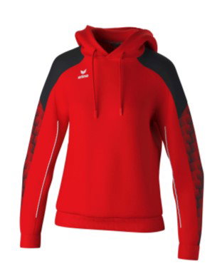 Erima Kapuzenpullover Evo Star (100% Polyester) rot/schwarz Damen
