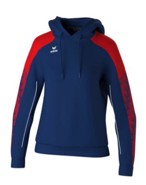 Erima Bluza z kapturem Evo Star (100% poliester) granatowo/czerwona damska