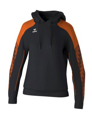 Erima Kapuzenpullover Evo Star (100% Polyester) schwarz/orange Damen