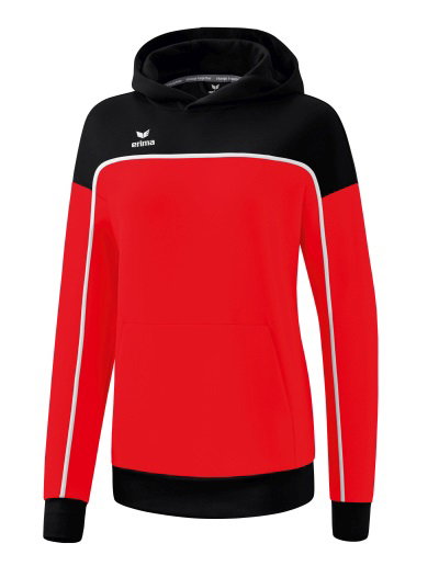 Erima Kapuzenpullover Hoodie Change (Baumwollmix) rot/schwarz Damen