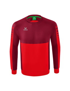 Erima Sport-Langarmshirt Six Wings Sweatshirt (Baumwollmix, funktionell) rot/bordeaux Herren