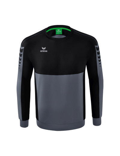 Erima Sport-Langarmshirt Six Wings Sweatshirt (Baumwollmix, funktionell) grau/schwarz Herren