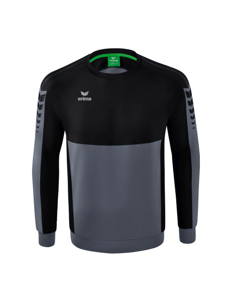 Erima Sport-Langarmshirt Six Wings Sweatshirt (Baumwollmix, funktionell) grau/schwarz Jungen