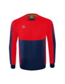 Erima Sport-Langarmshirt Six Wings Sweatshirt (Baumwollmix, funktionell) navyblau/rot Herren