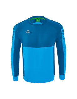 Erima Sport-Langarmshirt Six Wings Sweatshirt (Baumwollmix, funktionell) curacaoblau Herren