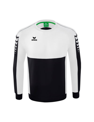 Erima Sport-Langarmshirt Six Wings Sweatshirt (Baumwollmix, funktionell) schwarz/weiss Herren