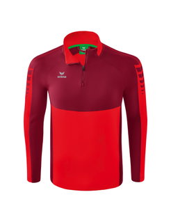 Erima Sport-Langarmshirt Six Wings Trainingstop (100% Polyester, Stehkragen, 1/2 Zip) rot/bordeaux Herren