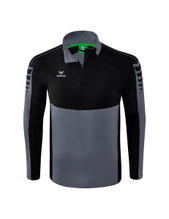 Erima Sport-Langarmshirt Six Wings Trainingstop (100% Polyester, Stehkragen, 1/2 Zip) grau/schwarz Jungen
