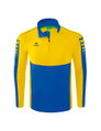 Erima Sport-Langarmshirt Six Wings Trainingstop (100% Polyester, Stehkragen, 1/2 Zip) navyblau/gelb Herren