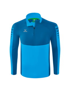 Erima Sport Long Sleeve Six Wings Training Top (100% Polyester, Stand-up Collar, 1/2 Zip) Curacao Blue Men