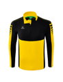 Erima Sport-Langarmshirt Six Wings Trainingstop (100% Polyester, Stehkragen, 1/2 Zip) gelb/schwarz Herren