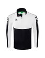 Erima Sport-Langarmshirt Six Wings Trainingstop (100% Polyester, Stehkragen, 1/2 Zip) schwarz/weiss Herren