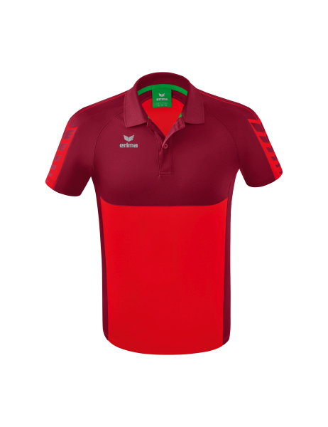 Erima Sport-Polo Six Wings (100% Polyester, schnelltrocknend, angenehmes Tragegefühl) rot/bordeaux Herren