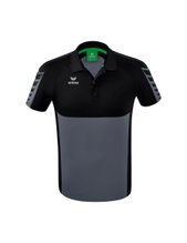 Erima Sport-Polo Six Wings (100% Polyester, schnelltrocknend, angenehmes Tragegefühl) grau/schwarz Herren