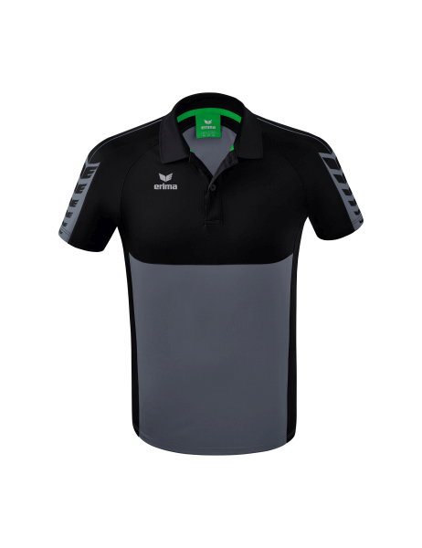 Erima Sport-Polo Six Wings (100% poliester, szybkoschnący, przyjemne uczucie noszenia) szary/czarny mężczyźni