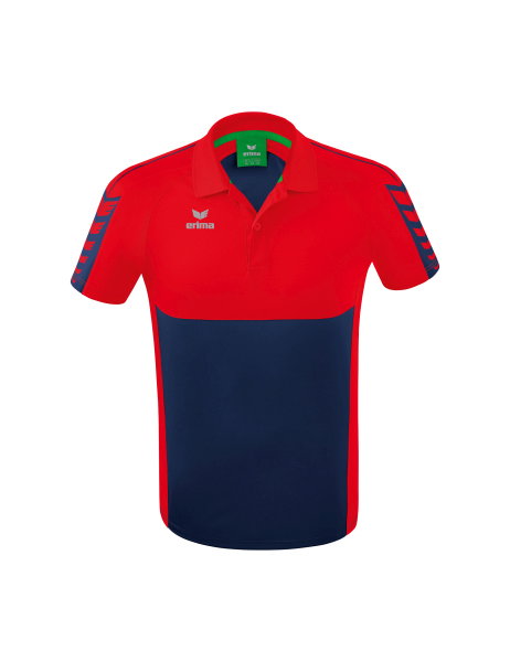 Erima Sport-Polo Six Wings (100% Polyester, schnelltrocknend, angenehmes Tragegefühl) navyblau/rot Herren