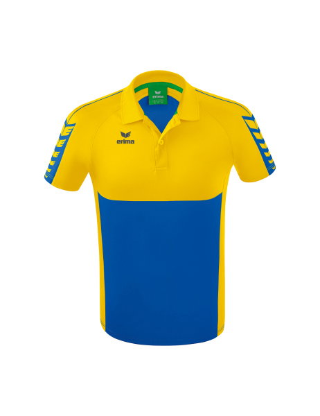 Erima Sport-Polo Six Wings (100% poliester, szybkoschnący, przyjemne uczucie noszenia) granatowo/żółty mężczyźni
