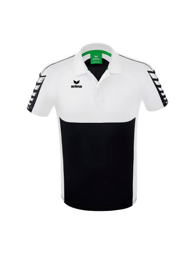 Erima Sport-Polo Six Wings (100% Polyester, schnelltrocknend, angenehmes Tragegefühl) schwarz/weiss Herren